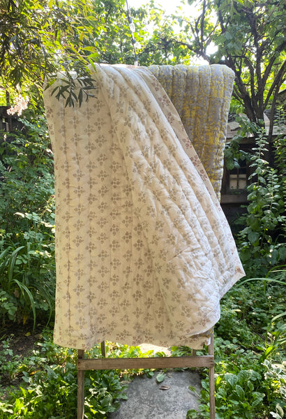 Saturna<br> Colour Lichen/Smoke<br> Hand stitched Quilt