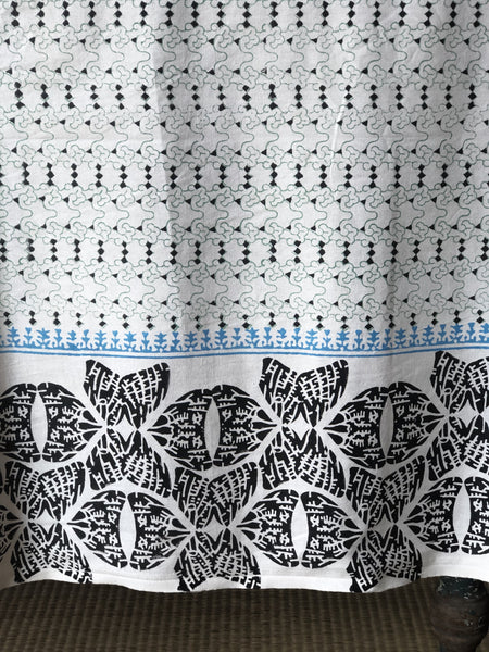 Tahlequah Tablecloth<br> Ebony-French Blue-Emerald