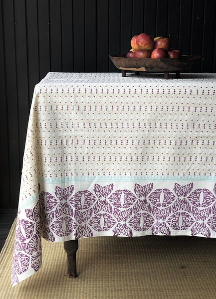 Tahlequah Tablecloth <br>Bougainvillea-Sky-Gold