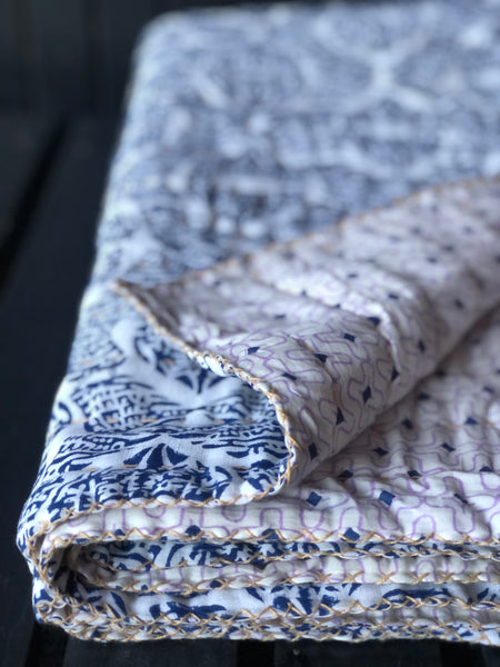 Tahlequah<br> Colour Indigo<br> Printed Linen Throw